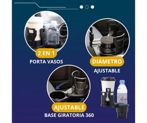 Portavaso y Organizador Ajustable para todos los Automóviles ¡2 en 1! 🎁 BEST-SELLER EN 2024 🎁